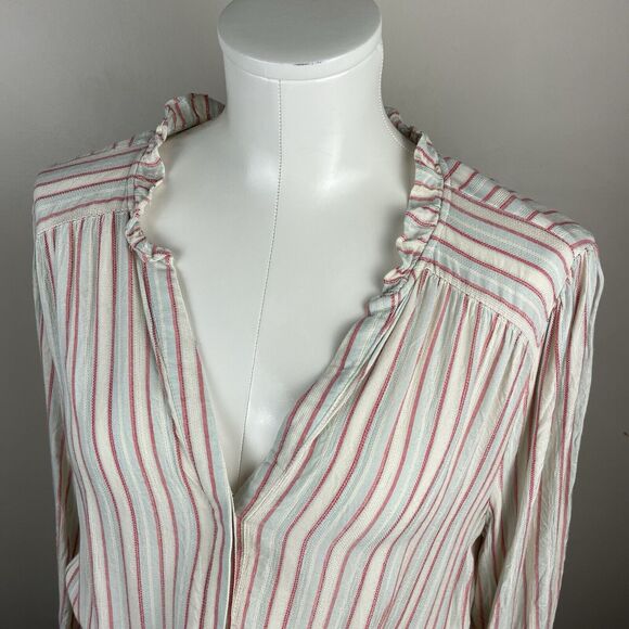 Paige Mini Dress Medium Kylenn Tiered Stripe Cream Boho Flowy Party Casual - Picture 4 of 11